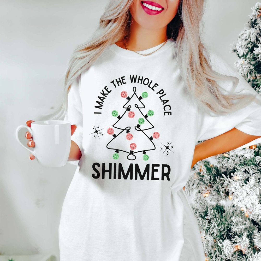 Whole Place Shimmer Disco Christmas Comfort Colors Tee