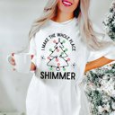 Large White Whole Place Shimmer Disco Christmas Comfort Colors Tee