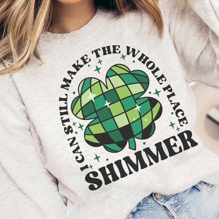 Make The Whole Place Shimmer Green Disco Sweatshirt