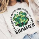 2X Ash Make The Whole Place Shimmer Green Disco Sweatshirt