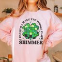 Medium Pink Make The Whole Place Shimmer Green Disco Sweatshirt