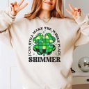 XL Sand Make The Whole Place Shimmer Green Disco Sweatshirt