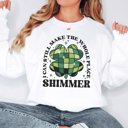 XL White Make The Whole Place Shimmer Green Disco Sweatshirt