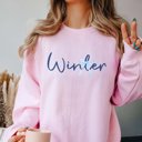 2X Pink Winter Bow Graphic Sweatshirt