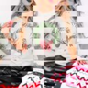 2X Natural Wreath With Red Striped Bow Bella Graphic Tee