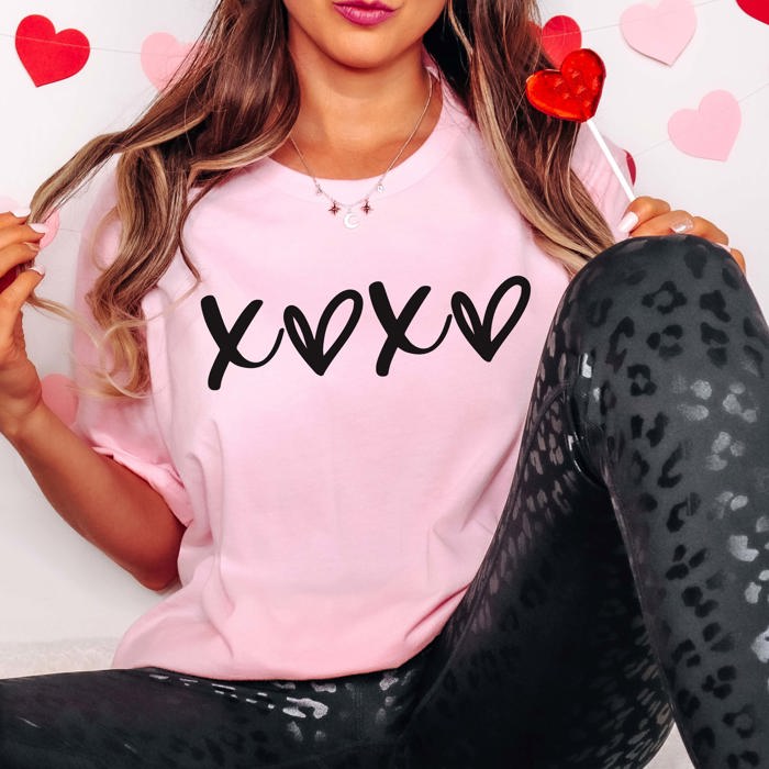 XOXO With Hearts Bella Graphic Tee