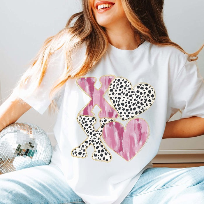 XOXO Leopard & Watercolor Bella Graphic Tee