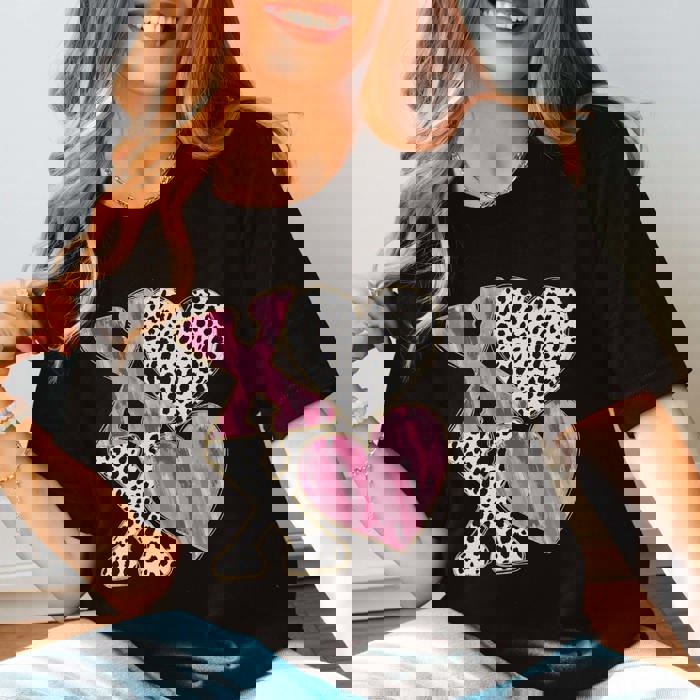 XOXO Leopard & Watercolor Bella Graphic Tee