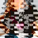 Large Black XOXO Leopard & Watercolor Bella Graphic Tee