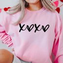 2X Pink XOXO With Hearts Graphic Sweatshirt