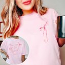 2X Blossom You Are So Loved Pink Bows Front & Back Comfort Color Tee