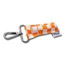 Orange and White Checkerboard LippyClip® Lip Balm Holder