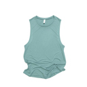 Small Dusty Blue Relaxed Fine Jersey Sleeveless Tank Top / Flowy Muscle Tank Workout Top / Blank Tee