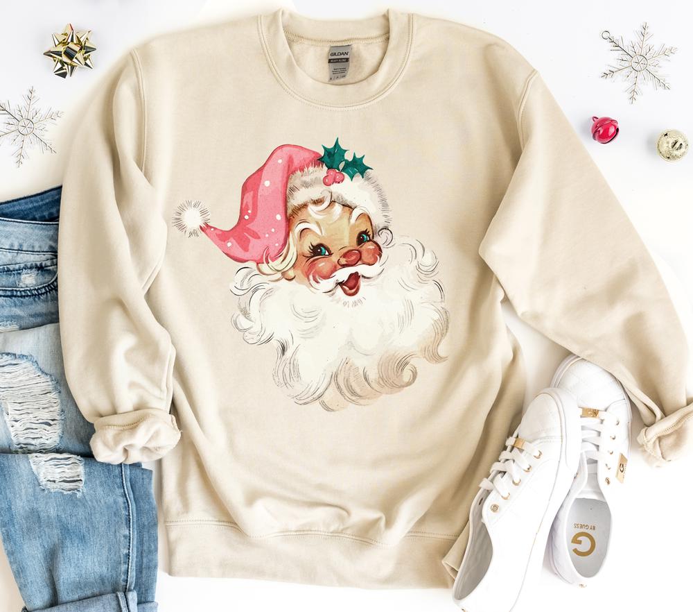 Pink Santa Christmas Sweatshirt