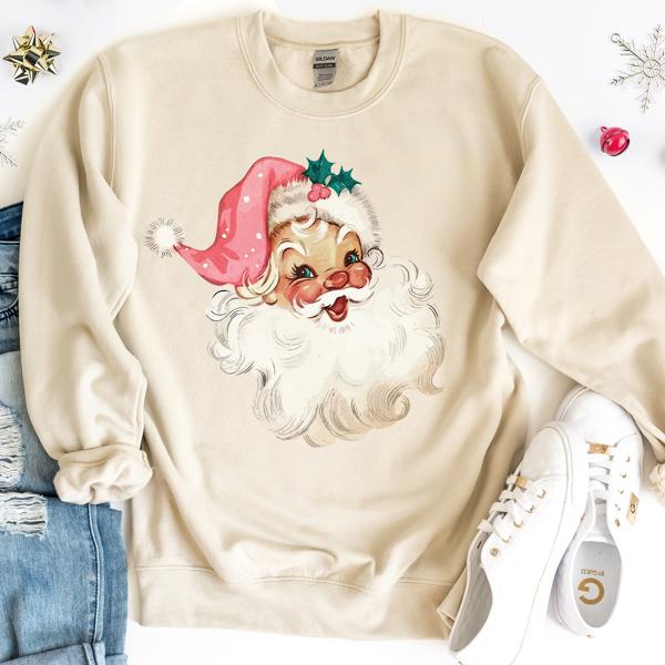 Pink Santa Christmas Sweatshirt