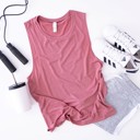 Relaxed Fine Jersey Sleeveless Tank Top / Flowy Muscle Tank Workout Top / Blank Tee