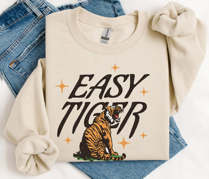 Easy Tiger Women's Graphic Sweatshirt Trendy Pullover SALE