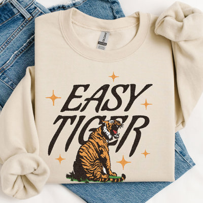 Easy Tiger Women's Graphic Sweatshirt Trendy Pullover SALE