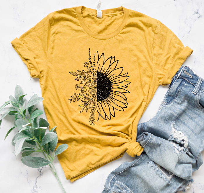 Spring Sunflower Graphic Tee Sale