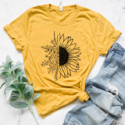 Spring Sunflower Graphic Tee Sale