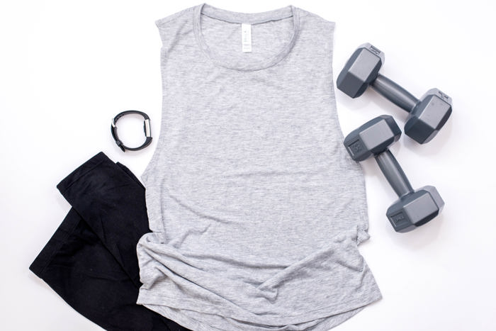 Relaxed Fine Jersey Sleeveless Tank Top / Flowy Muscle Tank Workout Top / Blank Tee