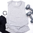  Relaxed Fine Jersey Sleeveless Tank Top / Flowy Muscle Tank Workout Top / Blank Tee