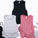  Relaxed Fine Jersey Sleeveless Tank Top / Flowy Muscle Tank Workout Top / Blank Tee