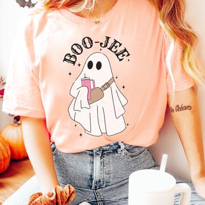 Boo-Jee Ghost Fall Tee Graphic T-shirt Funny Halloween Top