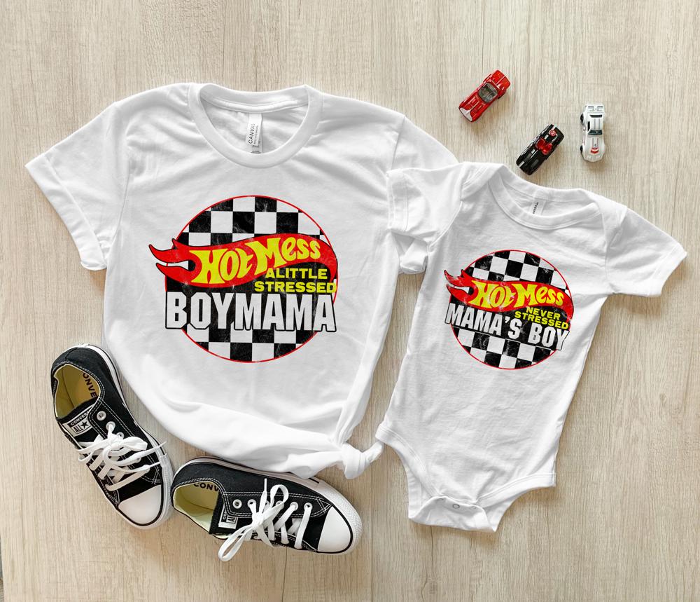 Hot Mess Boy Mama / Mama's Boy / Matching Tees / Baby/Kids