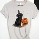  Cute Cat Pumpkin Fall Halloween T-shirt Women's Fall Tee 
