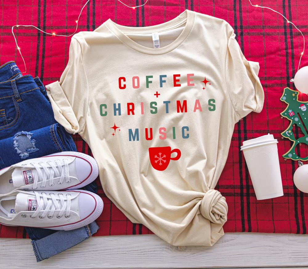 Coffee and Christmas Music Tee