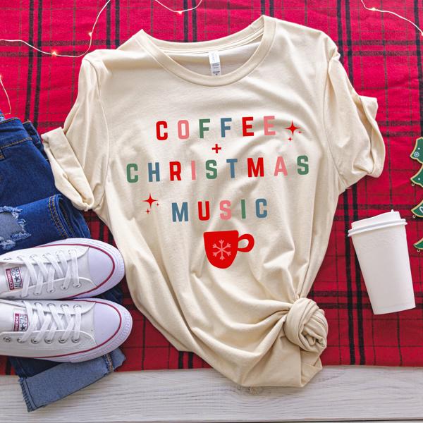 Coffee and Christmas Music Tee