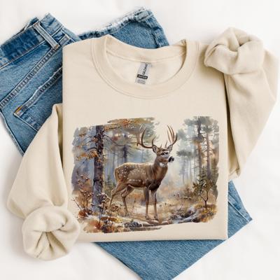 Vintage Deer Sweatshirt, Retro Buck Shirt, Wilderness