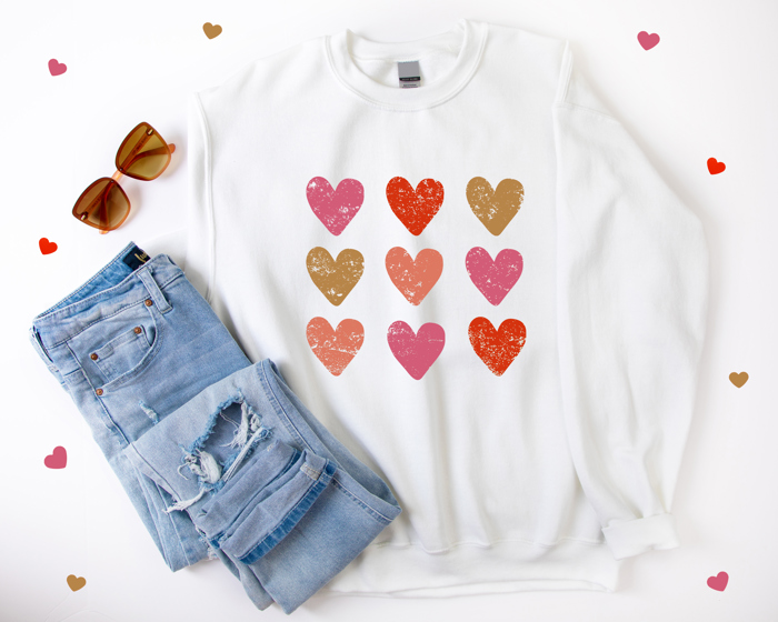 colorful hearts sweatshirt