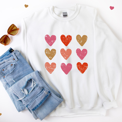 colorful hearts sweatshirt