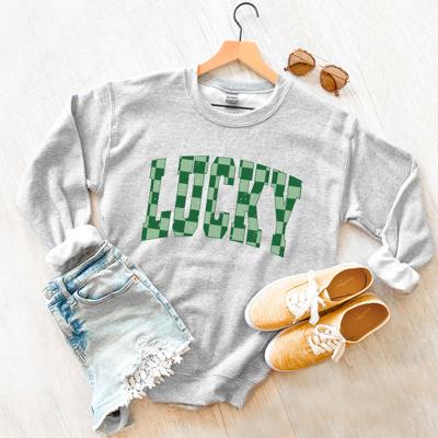 Lucky checkers sweatshirt