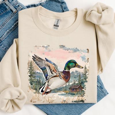Mallard Duck Sweatshirt Vintage Trendy Women's Pullover