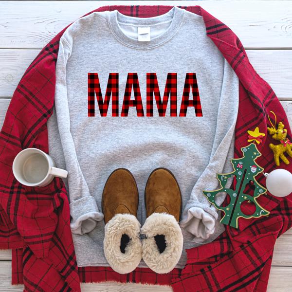 Mama Plaid Sweatshirt