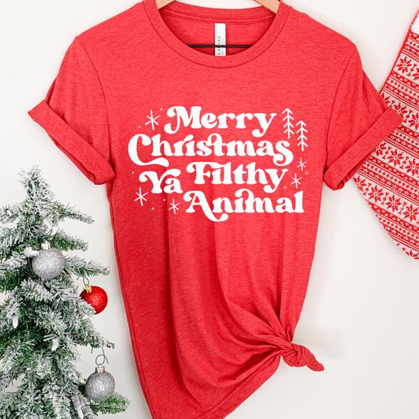 Merry Christmas Ya Filthy Animal Tee