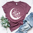  Boho Moon Flowers Graphic Tee SALE