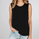  Relaxed Fine Jersey Sleeveless Tank Top / Flowy Muscle Tank Workout Top / Blank Tee