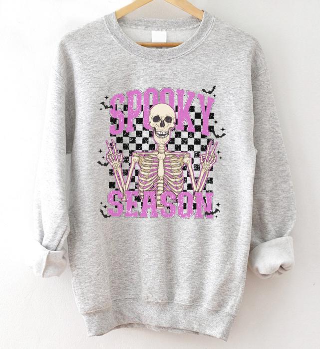 Spooky Season Skeleton Sweatshirt Fall Halloween Sweater 
