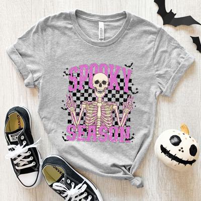Spooky Season Skeleton Fall Halloween Tee