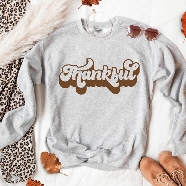 Thankful Retro Sweatshirt / Thanksgiving Sweater