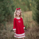 3T Red Toddler Monogrammed Lace Dress