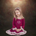 6 Burgundy Kids Monogrammed Lace Dress