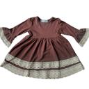 3T Brown Lace Toddler Monogrammed Turkey Dress