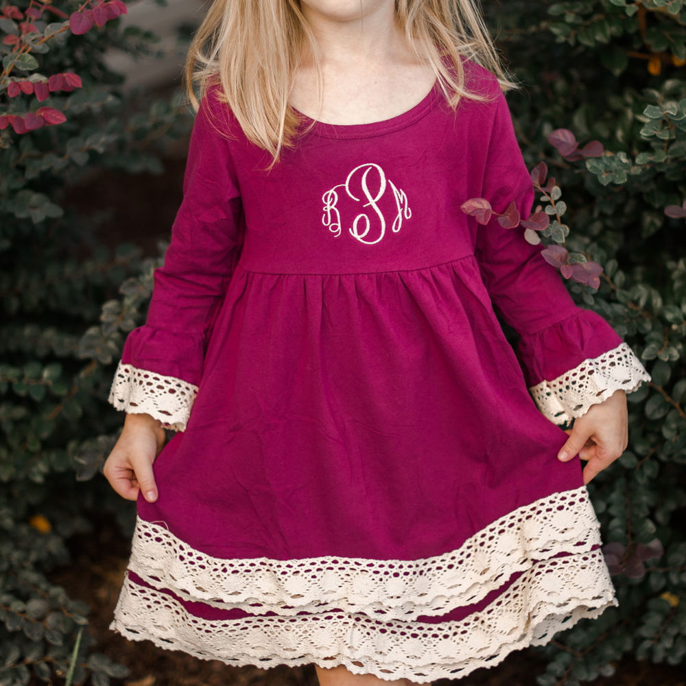 Toddler Monogrammed Lace Dress