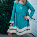 5T Teal Toddler Monogrammed Lace Dress