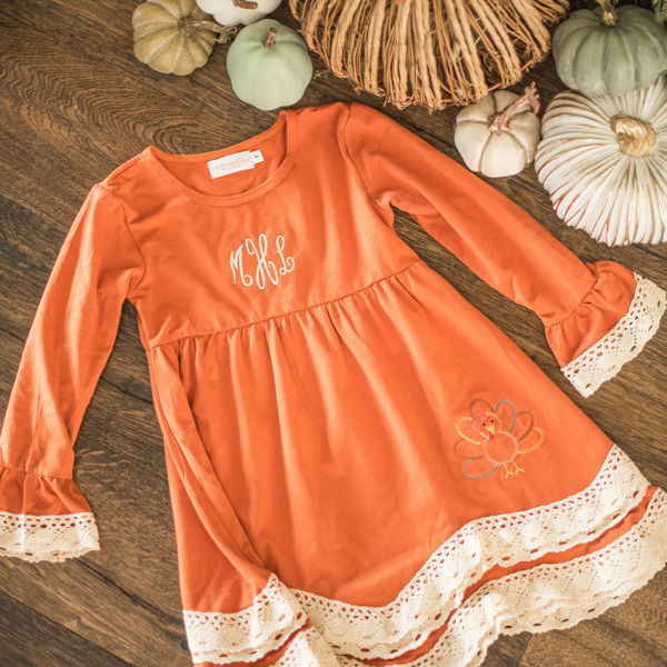 Toddler Monogrammed Turkey Dress